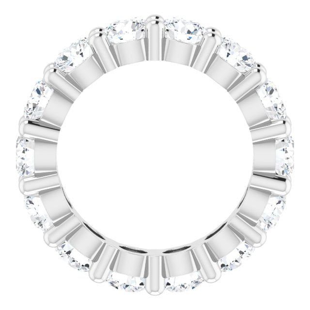 10K Gold Round Lab-Grown Diamond Shared-Prong Eternity Band – 4.1 mm Stones - White Gold - view 2
