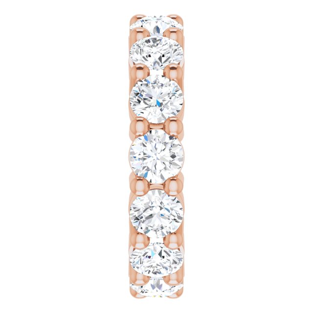 10K Gold Round Lab-Grown Diamond Shared-Prong Eternity Band – 4.1 mm Stones - Rose Gold - view 4