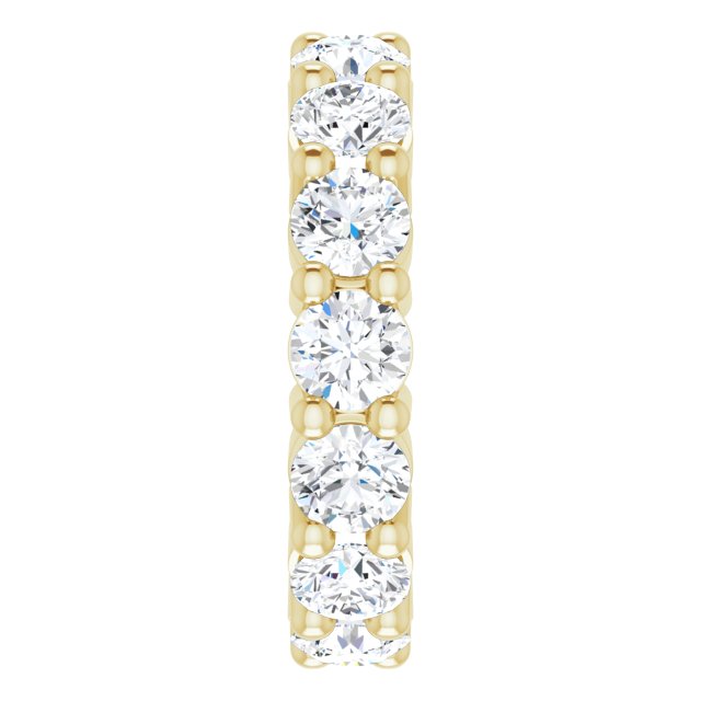 10K Gold Round Lab-Grown Diamond Shared-Prong Eternity Band – 4.1 mm Stones - Yellow Gold - view 4