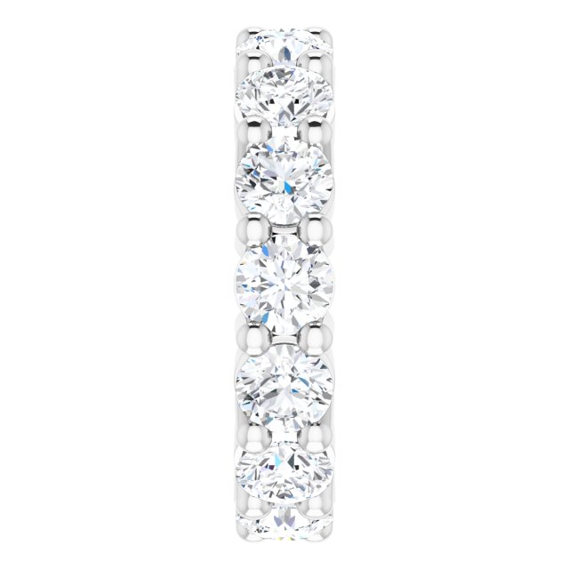 10K Gold Round Lab-Grown Diamond Shared-Prong Eternity Band – 4.1 mm Stones - White Gold - view 4