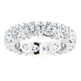 10K Gold Round Lab-Grown Diamond Shared-Prong Eternity Band – 4.1 mm Stones - White Gold - view 3