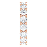 10K Gold Round Natural Diamond Shared-Prong Eternity Band – 4.1 mm Stones - Rose Gold - view 4