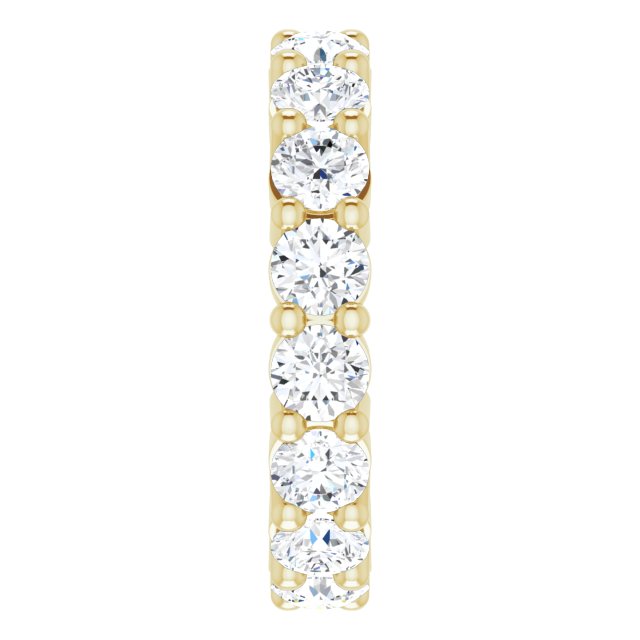 14K Gold Round Lab-Grown Diamond Shared-Prong Eternity Band – 4.1 mm Stones - Yellow Gold - view 4
