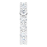 10K Gold Round Lab-Grown Diamond Shared-Prong Eternity Band – 4.1 mm Stones - White Gold - view 4