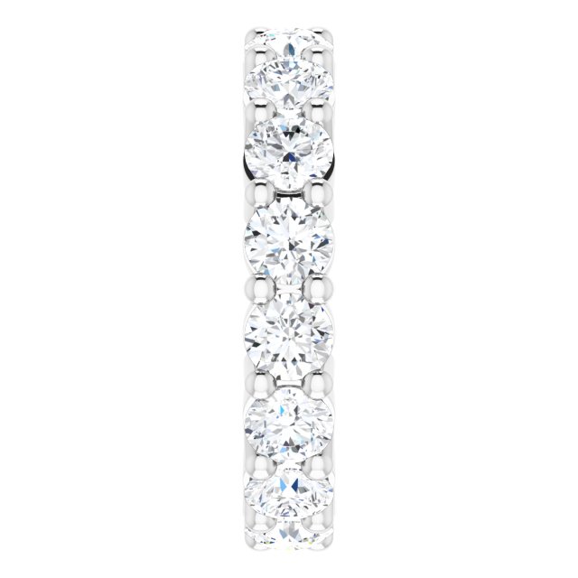 10K Gold Round Lab-Grown Diamond Shared-Prong Eternity Band – 4.1 mm Stones - White Gold - view 4