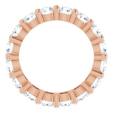 10K Gold Round Lab-Grown Diamond Shared-Prong Eternity Band – 4.1 mm Stones - Rose Gold - view 2
