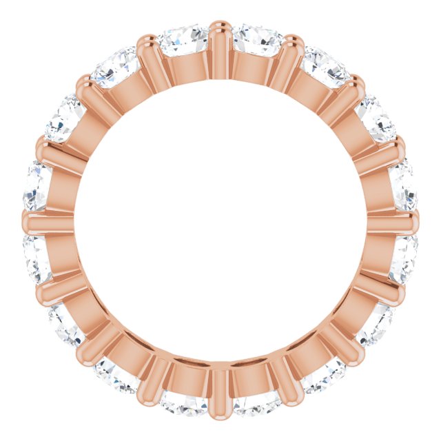 10K Gold Round Lab-Grown Diamond Shared-Prong Eternity Band – 4.1 mm Stones - Rose Gold - view 2