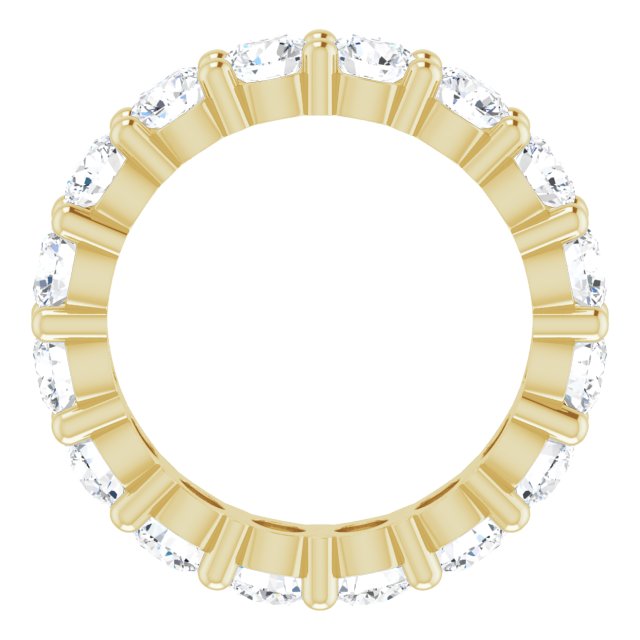 14K Gold Round Lab-Grown Diamond Shared-Prong Eternity Band – 4.1 mm Stones - Yellow Gold - view 2