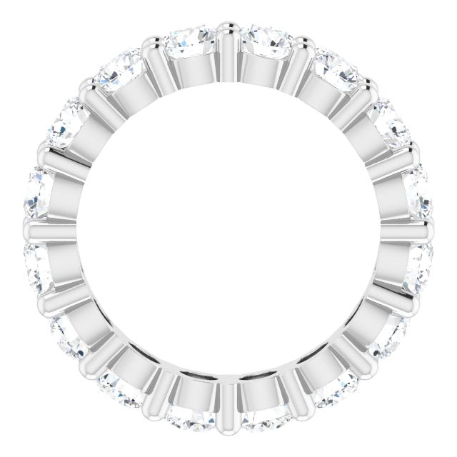 Platinum Round Lab-Grown Diamond Shared-Prong Eternity Band – 4.1 mm Stones - view 2