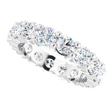 10K Gold Round Natural Diamond Shared-Prong Eternity Band – 4.1 mm Stones - White Gold - view 5