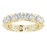 14K Gold Round Lab-Grown Diamond Shared-Prong Eternity Band – 4.1 mm Stones - Yellow Gold - view 3