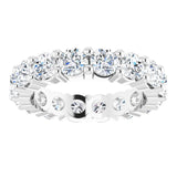 10K Gold Round Lab-Grown Diamond Shared-Prong Eternity Band – 4.1 mm Stones - White Gold - view 3