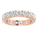 10K Gold Round Lab-Grown Diamond Shared-Prong Eternity Band – 4.1 mm Stones - Rose Gold - view 3