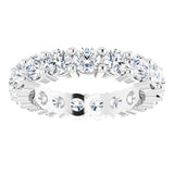 10K Gold Round Lab-Grown Diamond Shared-Prong Eternity Band – 4.1 mm Stones - White Gold - view 3