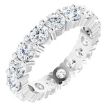 10K Gold Round Lab-Grown Diamond Shared-Prong Eternity Band – 4.1 mm Stones - White Gold