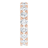 10K Gold Round Lab-Grown Diamond Shared-Prong Eternity Band – 4.1 mm Stones - Rose Gold - view 4
