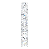 10K Gold Round Natural Diamond Shared-Prong Eternity Band – 4.1 mm Stones - White Gold - view 4