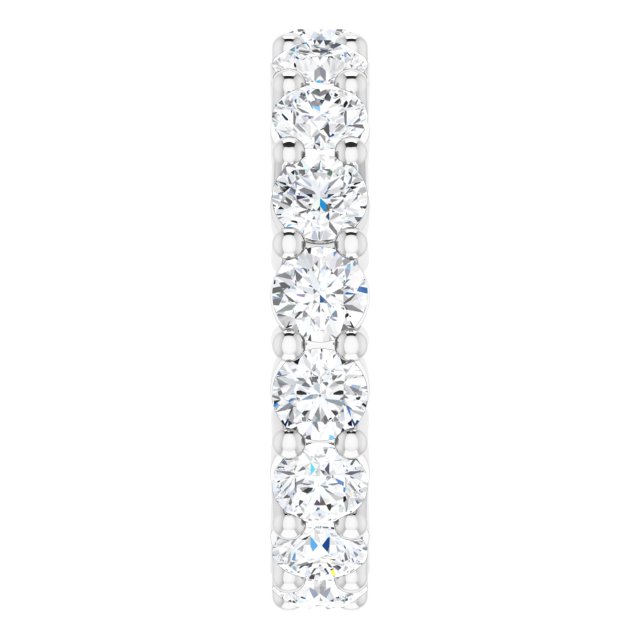 10K Gold Round Natural Diamond Shared-Prong Eternity Band – 4.1 mm Stones - White Gold - view 4