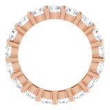 10K Gold Round Lab-Grown Diamond Shared-Prong Eternity Band – 4.1 mm Stones - Rose Gold - view 2