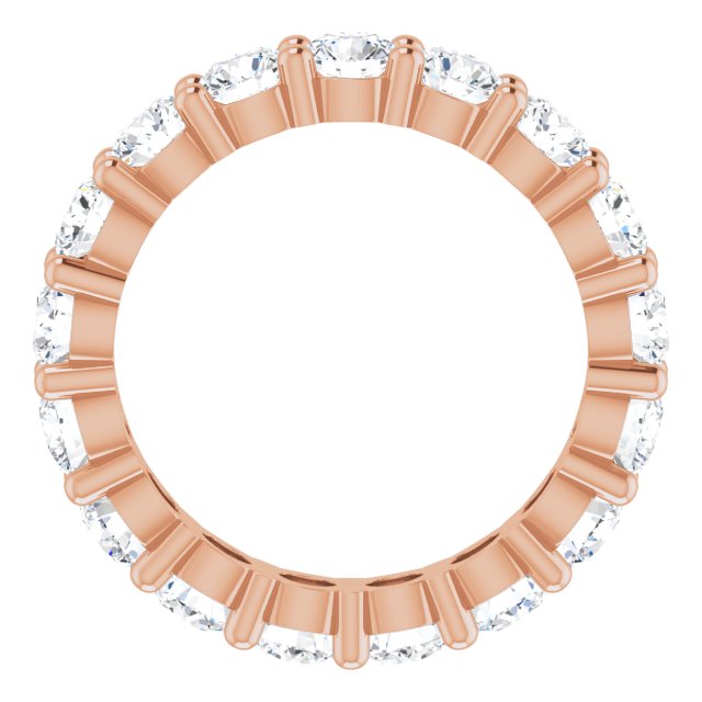 10K Gold Round Lab-Grown Diamond Shared-Prong Eternity Band – 4.1 mm Stones - Rose Gold - view 2