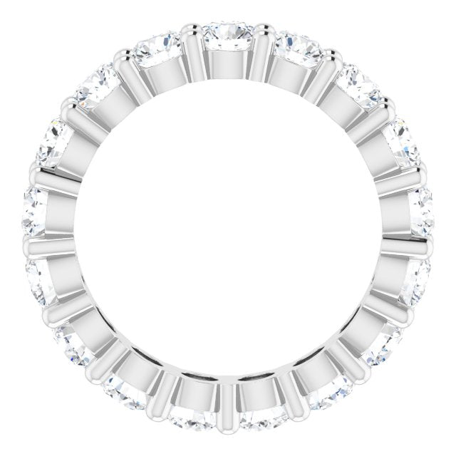 10K Gold Round Natural Diamond Shared-Prong Eternity Band – 4.1 mm Stones - White Gold - view 2