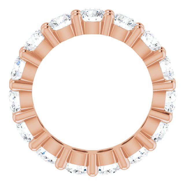 10K Gold Round Lab-Grown Diamond Shared-Prong Eternity Band – 4.1 mm Stones - Rose Gold - view 2