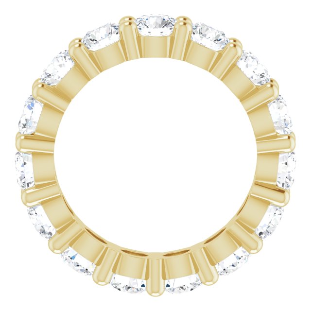 14K Gold Round Lab-Grown Diamond Shared-Prong Eternity Band – 4.1 mm Stones - Yellow Gold - view 2