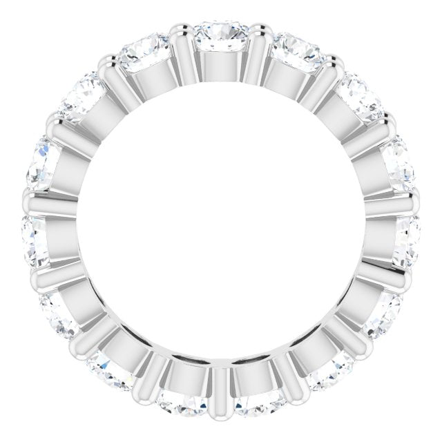 10K Gold Round Lab-Grown Diamond Shared-Prong Eternity Band – 4.1 mm Stones - White Gold - view 2