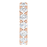 10K Gold Round Natural Diamond Shared-Prong Eternity Band – 4.1 mm Stones - Rose Gold - view 4