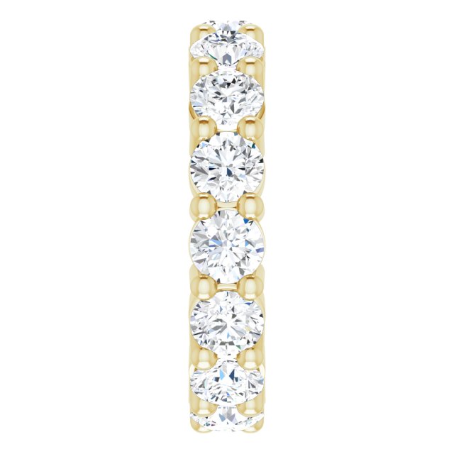 14K Gold Round Lab-Grown Diamond Shared-Prong Eternity Band – 4.1 mm Stones - Yellow Gold - view 4