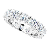 10K Gold Round Lab-Grown Diamond Shared-Prong Eternity Band – 4.1 mm Stones - White Gold - view 5