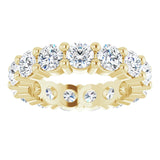 14K Gold Round Lab-Grown Diamond Shared-Prong Eternity Band – 4.1 mm Stones - Yellow Gold - view 3