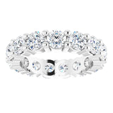 10K Gold Round Natural Diamond Shared-Prong Eternity Band – 4.1 mm Stones - White Gold - view 3