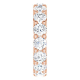 10K Gold Round Natural Diamond Shared-Prong Eternity Band – 4.1 mm Stones - Rose Gold - view 4