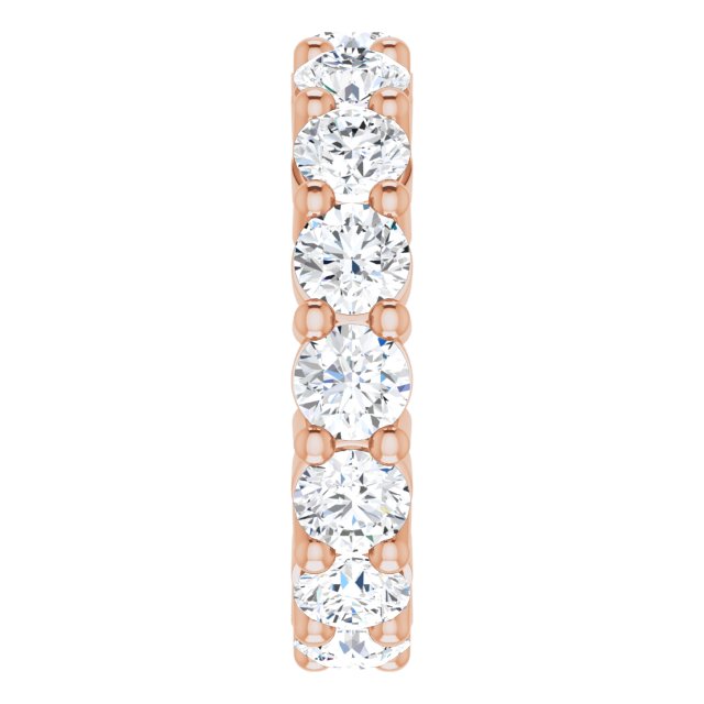 10K Gold Round Lab-Grown Diamond Shared-Prong Eternity Band – 4.1 mm Stones - Rose Gold - view 4