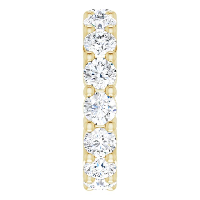 14K Gold Round Lab-Grown Diamond Shared-Prong Eternity Band – 4.1 mm Stones - Yellow Gold - view 4