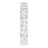 10K Gold Round Lab-Grown Diamond Shared-Prong Eternity Band – 4.1 mm Stones - White Gold - view 4