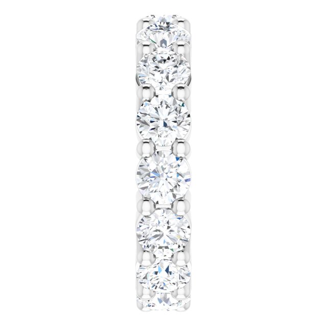 10K Gold Round Lab-Grown Diamond Shared-Prong Eternity Band – 4.1 mm Stones - White Gold - view 4