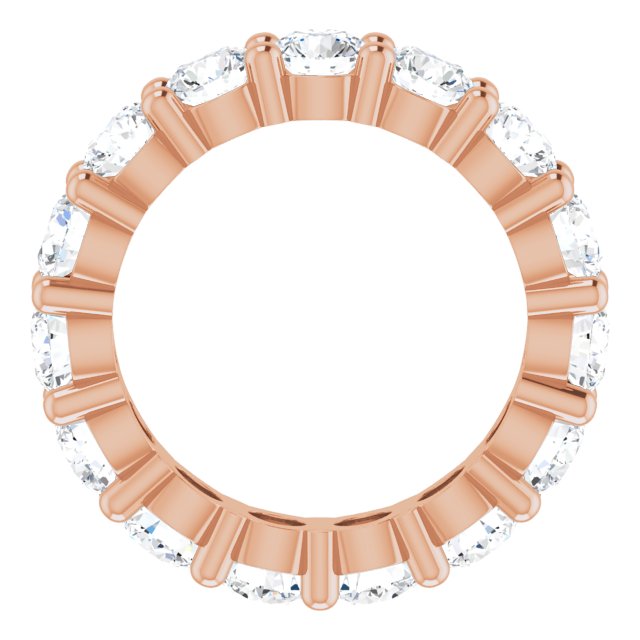 10K Gold Round Lab-Grown Diamond Shared-Prong Eternity Band – 4.1 mm Stones - Rose Gold - view 2