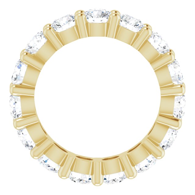 14K Gold Round Lab-Grown Diamond Shared-Prong Eternity Band – 4.1 mm Stones - Yellow Gold - view 2