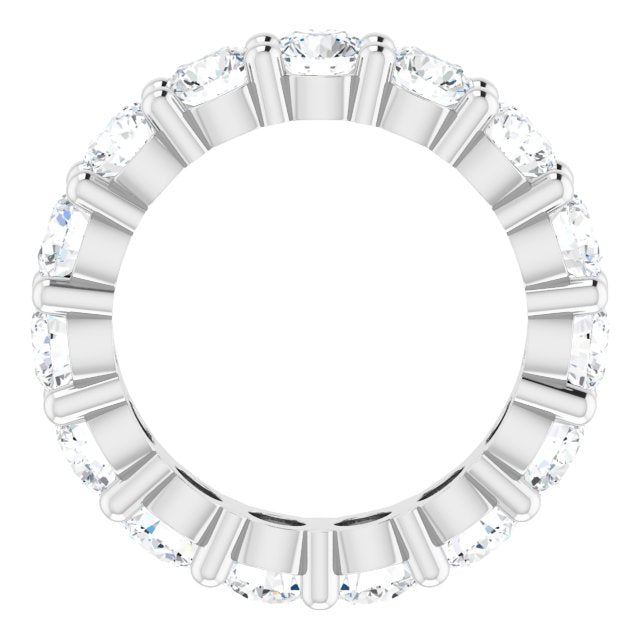 10K Gold Round Natural Diamond Shared-Prong Eternity Band – 4.1 mm Stones - White Gold - view 2