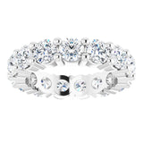 10K Gold Round Lab-Grown Diamond Shared-Prong Eternity Band – 4.1 mm Stones - White Gold - view 3