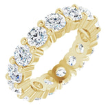 14K Gold Round Lab-Grown Diamond Shared-Prong Eternity Band – 4.1 mm Stones - Yellow Gold