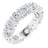 14K Gold Round Lab-Grown Diamond Shared-Prong Eternity Band – 4.1 mm Stones - White Gold