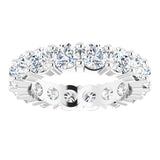 10K Gold Round Lab-Grown Diamond Shared-Prong Eternity Band – 4.1 mm Stones - White Gold - view 3