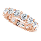 10K Gold Round Lab-Grown Diamond Shared-Prong Eternity Band – 4.1 mm Stones - Rose Gold - view 5