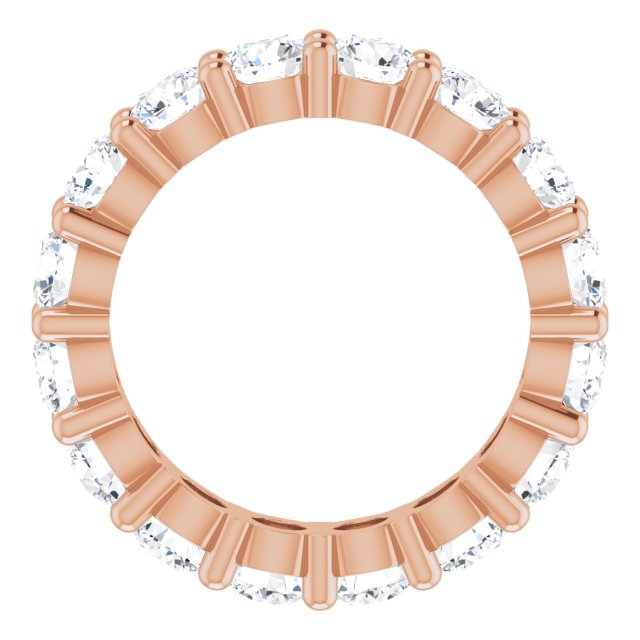 10K Gold Round Lab-Grown Diamond Shared-Prong Eternity Band – 4.1 mm Stones - Rose Gold - view 2