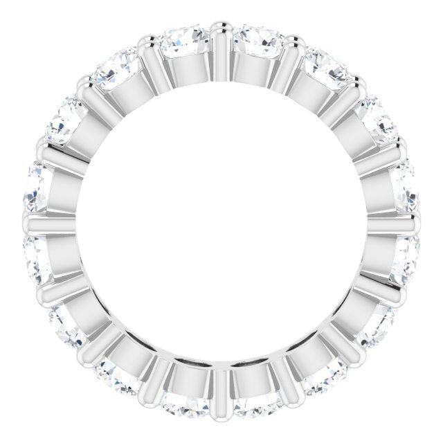 10K Gold Round Natural Diamond Shared-Prong Eternity Band – 4.1 mm Stones - White Gold - view 2