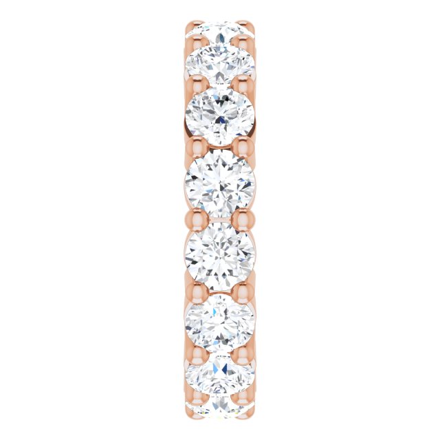 10K Gold Round Natural Diamond Shared-Prong Eternity Band – 4.1 mm Stones - Rose Gold - view 4