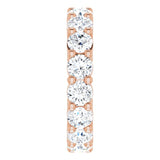 10K Gold Round Lab-Grown Diamond Shared-Prong Eternity Band – 4.1 mm Stones - Rose Gold - view 4